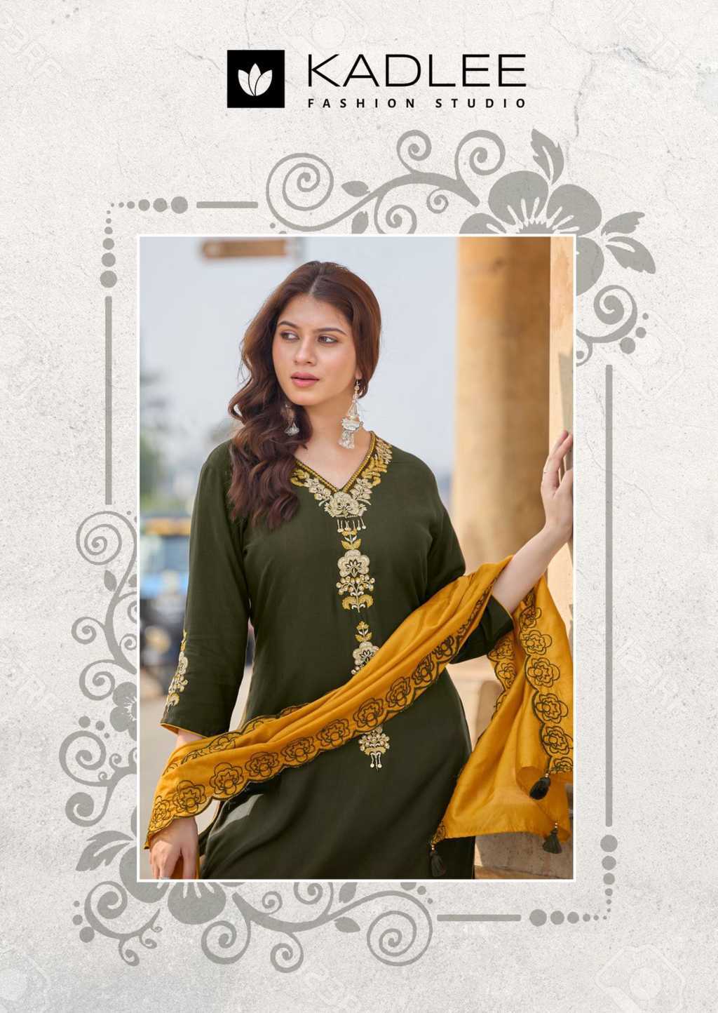 Kadlee Sangini Rayon Kurti with Dupatta Bottom Catalog 6 Pcs (4) Kadlee Sangini Rayon Kurti with Dupatta Bottom Catalog 6 Pcs - Image 5