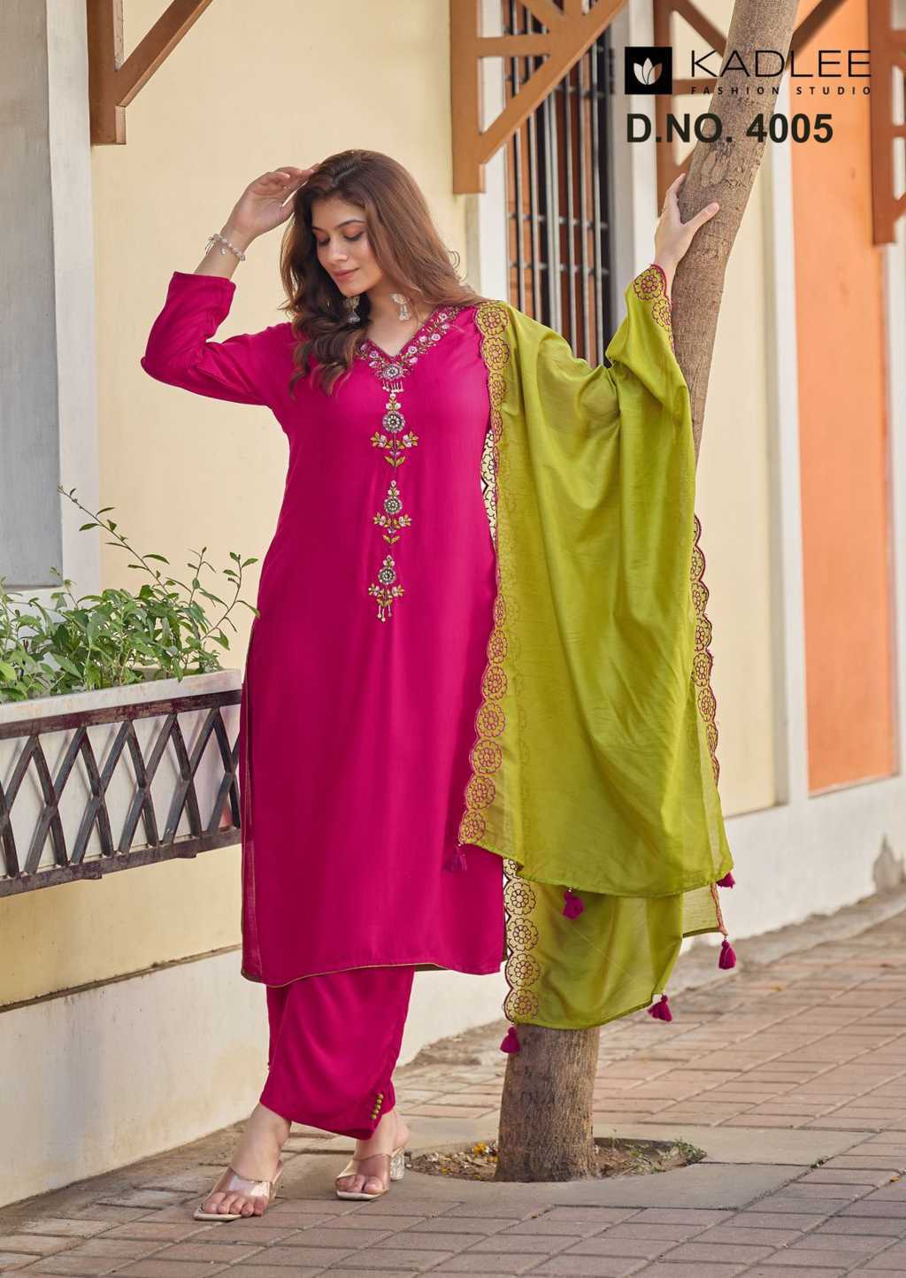 Kadlee Sangini Rayon Kurti with Dupatta Bottom Catalog 6 Pcs (8) Kadlee Sangini Rayon Kurti with Dupatta Bottom Catalog 6 Pcs - Image 9