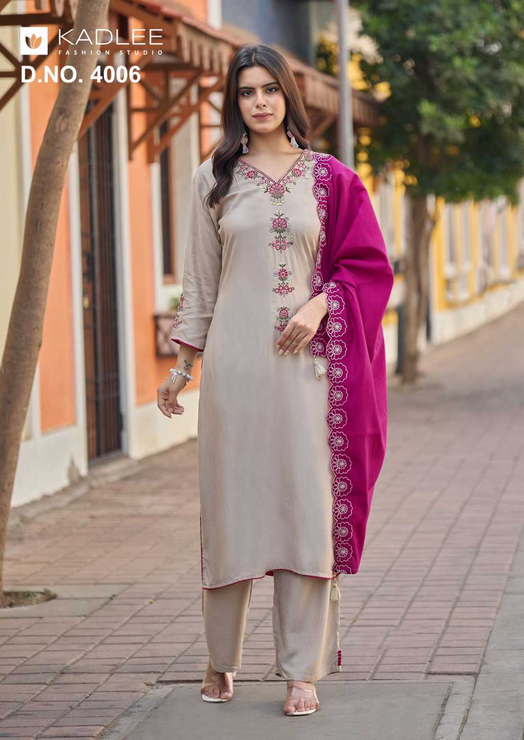Kadlee Sangini Rayon Kurti with Dupatta Bottom Catalog 6 Pcs (9) Kadlee Sangini Rayon Kurti with Dupatta Bottom Catalog 6 Pcs - Image 10
