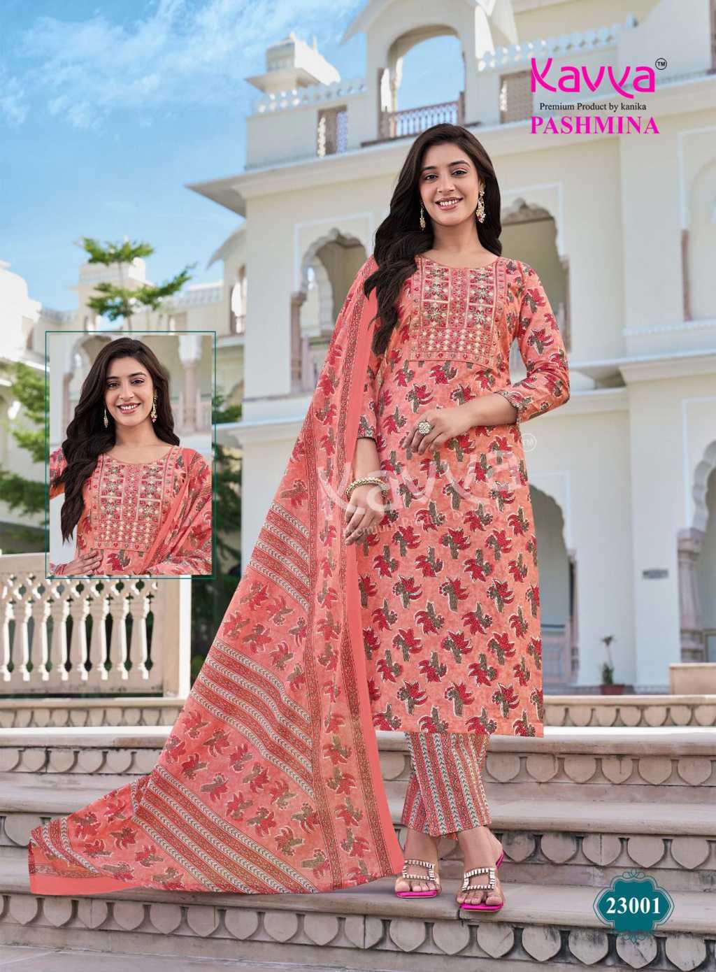 Kavya Pashmina Vol 23 Cotton Readymade Suit Catalog 10 Pcs (2) Kavya Pashmina Vol 23 Cotton Readymade Suit Catalog 10 Pcs - Image 3