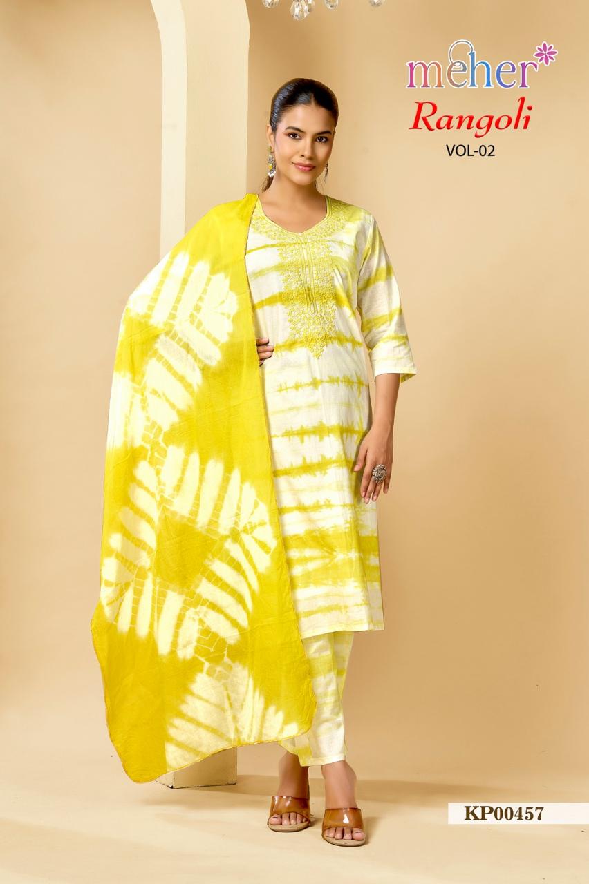 Meher Rangoli Vol 2 Cotton Kurti with Dupatta Bottom Catalog 6 Pcs (1) Meher Rangoli Vol 2 Cotton Kurti with Dupatta Bottom Catalog 6 Pcs - Image 2