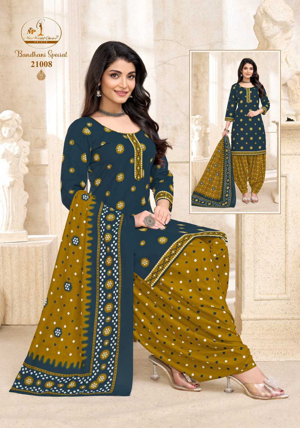Miss World Choice Bandhani Special Vol 21 Cotton Readymade Suit Catalog 10 Pcs (14) Miss World Choice Bandhani Special Vol 21 Cotton Readymade Suit Catalog 10 Pcs - Image 15
