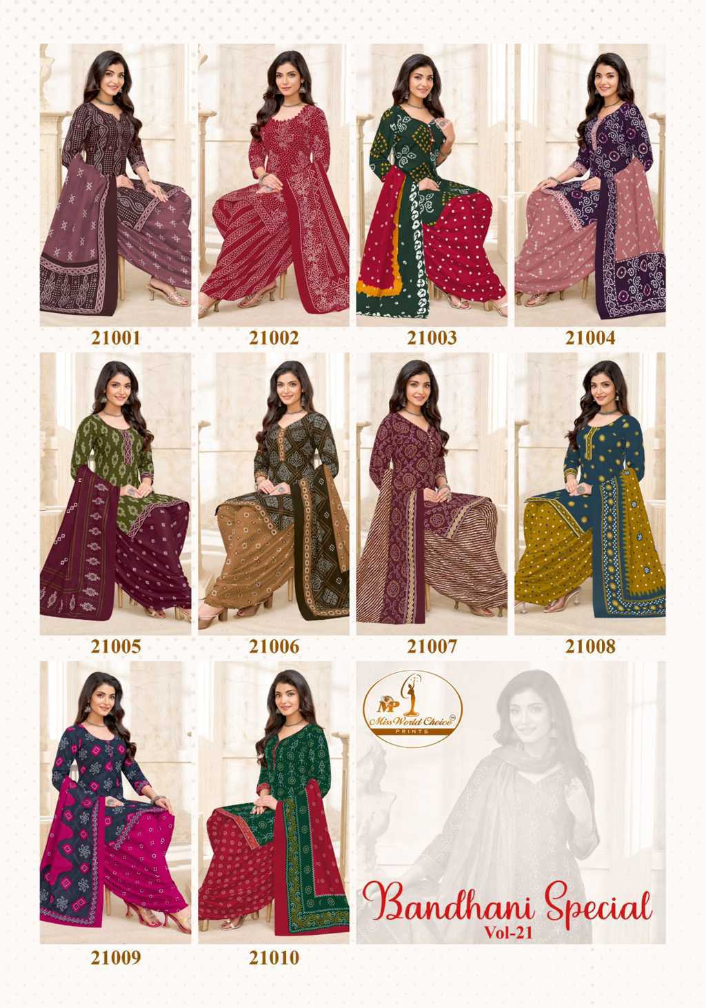 Miss World Choice Bandhani Special Vol 21 Cotton Readymade Suit Catalog 10 Pcs (19) Miss World Choice Bandhani Special Vol 21 Cotton Readymade Suit Catalog 10 Pcs - Image 20