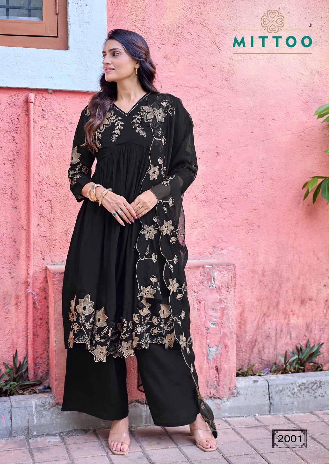 Mittoo Noorani Kurti with Dupatta Bottom Chanderi Catalog 4 Pcs (2) Mittoo Noorani Kurti with Dupatta Bottom Chanderi Catalog 4 Pcs - Image 3