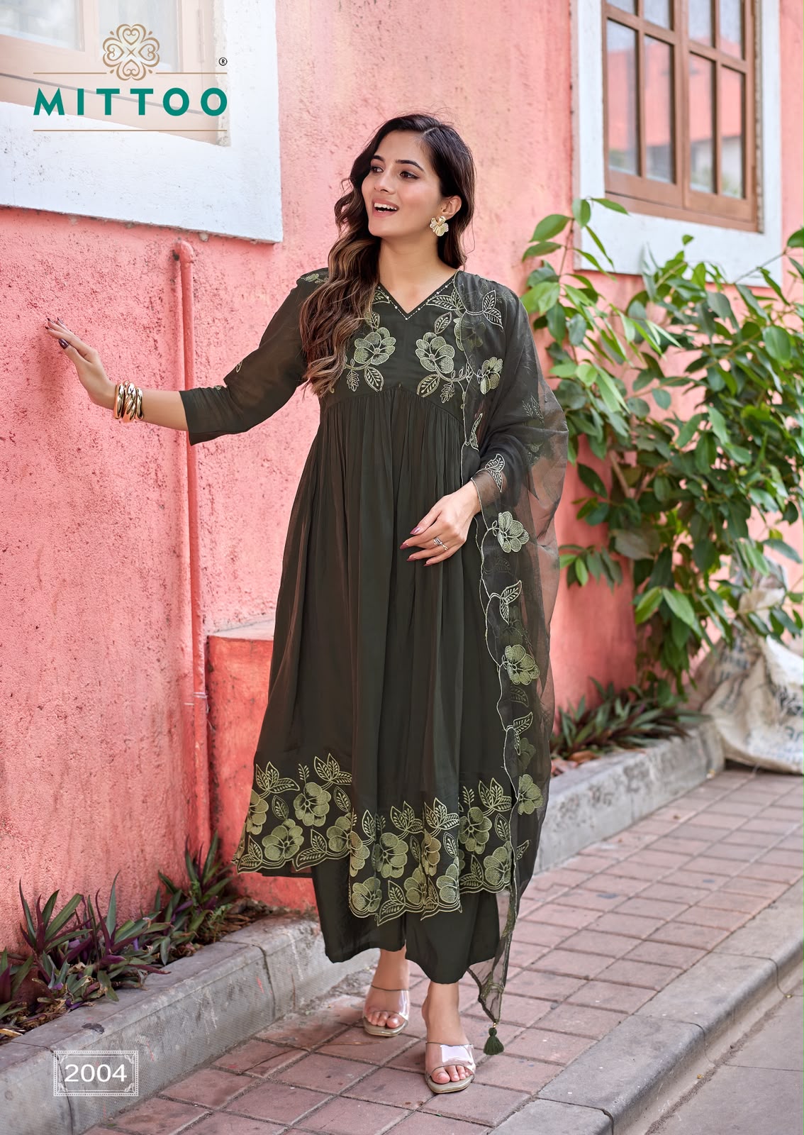 Mittoo Noorani Kurti with Dupatta Bottom Chanderi Catalog 4 Pcs (5) Mittoo Noorani Kurti with Dupatta Bottom Chanderi Catalog 4 Pcs - Image 6