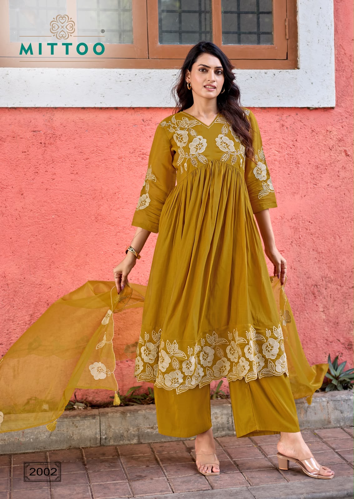 Mittoo Noorani Kurti with Dupatta Bottom Chanderi Catalog 4 Pcs (6) Mittoo Noorani Kurti with Dupatta Bottom Chanderi Catalog 4 Pcs - Image 7