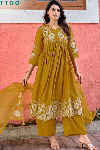Mittoo Noorani Kurti with Dupatta Bottom Chanderi Catalog 4 Pcs Mittoo Noorani Kurti with Dupatta Bottom Chanderi Catalog 4 Pcs