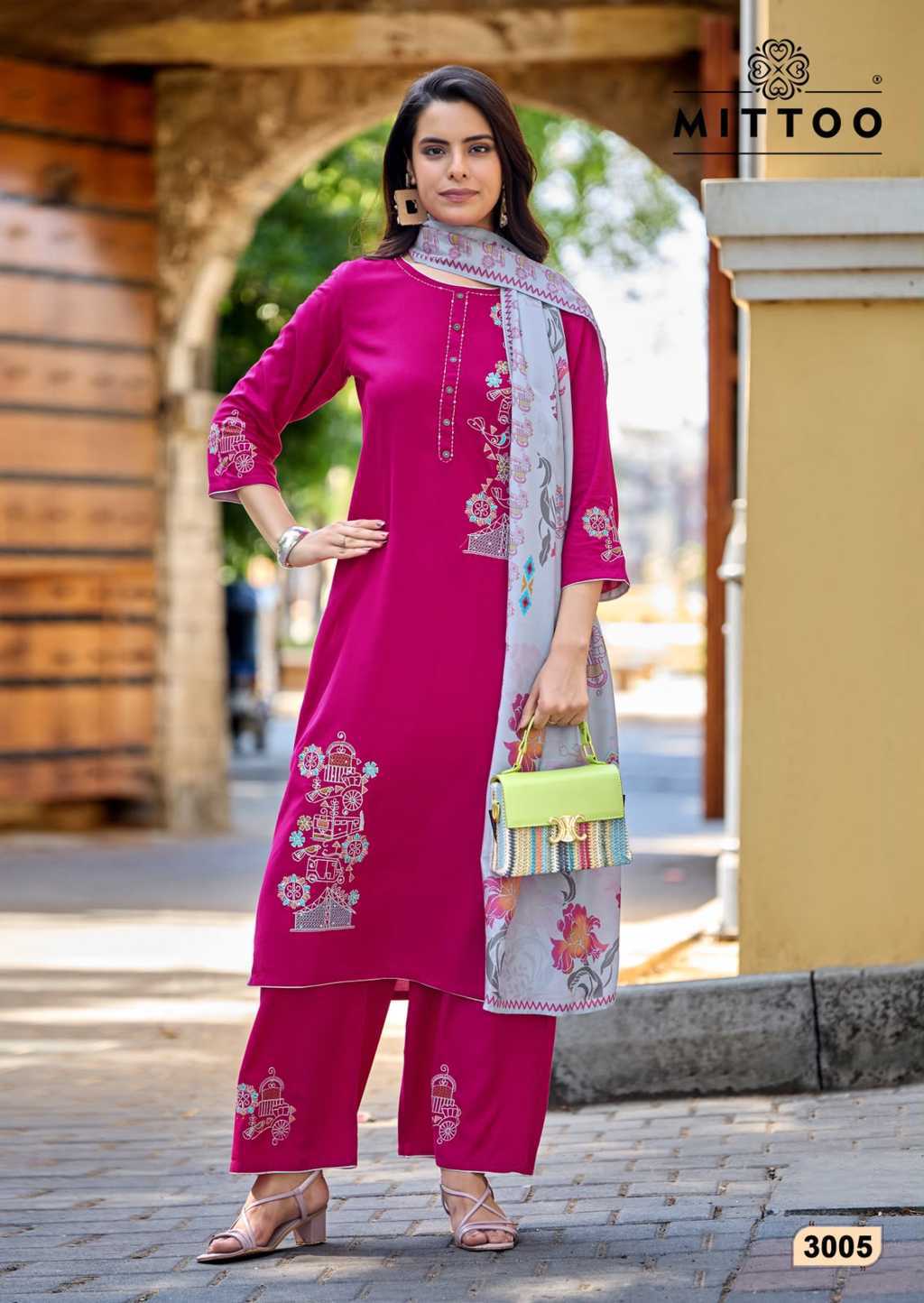 Mittoo Noorika Rayon Kurti with Dupatta Bottom Catalog 6 Pcs (10) Mittoo Noorika Rayon Kurti with Dupatta Bottom Catalog 6 Pcs - Image 11