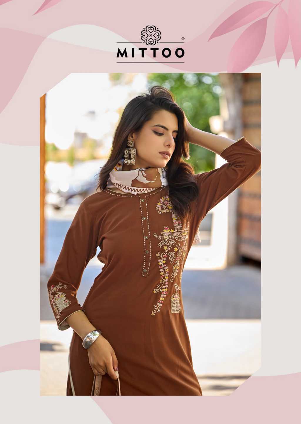 Mittoo Noorika Rayon Kurti with Dupatta Bottom Catalog 6 Pcs (4) Mittoo Noorika Rayon Kurti with Dupatta Bottom Catalog 6 Pcs - Image 5