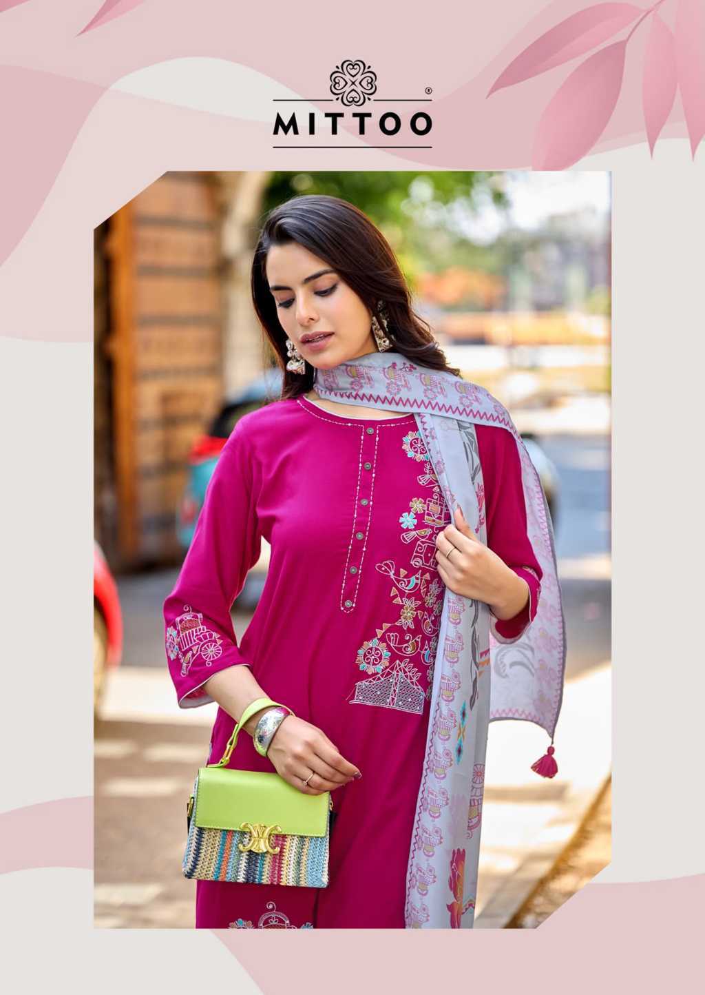 Mittoo Noorika Rayon Kurti with Dupatta Bottom Catalog 6 Pcs (7) Mittoo Noorika Rayon Kurti with Dupatta Bottom Catalog 6 Pcs - Image 8