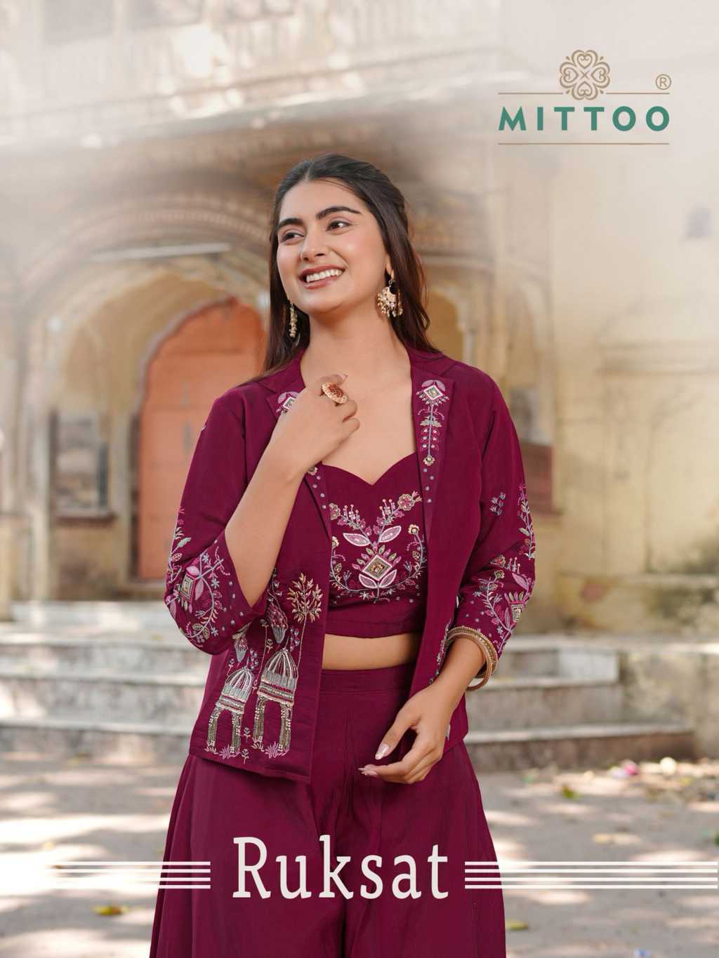 Mittoo Ruksat Kurti with Koti Bottom Chanderi Catalog 4 Pcs (1) Mittoo Ruksat Kurti with Koti Bottom Chanderi Catalog 4 Pcs - Image 2