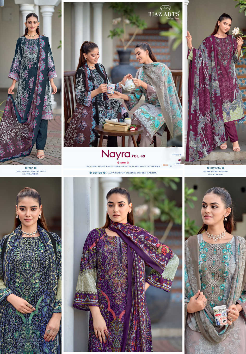 Riaz Arts Nayra Vol 43 by Mumtaz Arts Cotton Salwar Suit Catalog 8 Pcs (20) Riaz Arts Nayra Vol 43 by Mumtaz Arts Cotton Salwar Suit Catalog 8 Pcs - Image 21