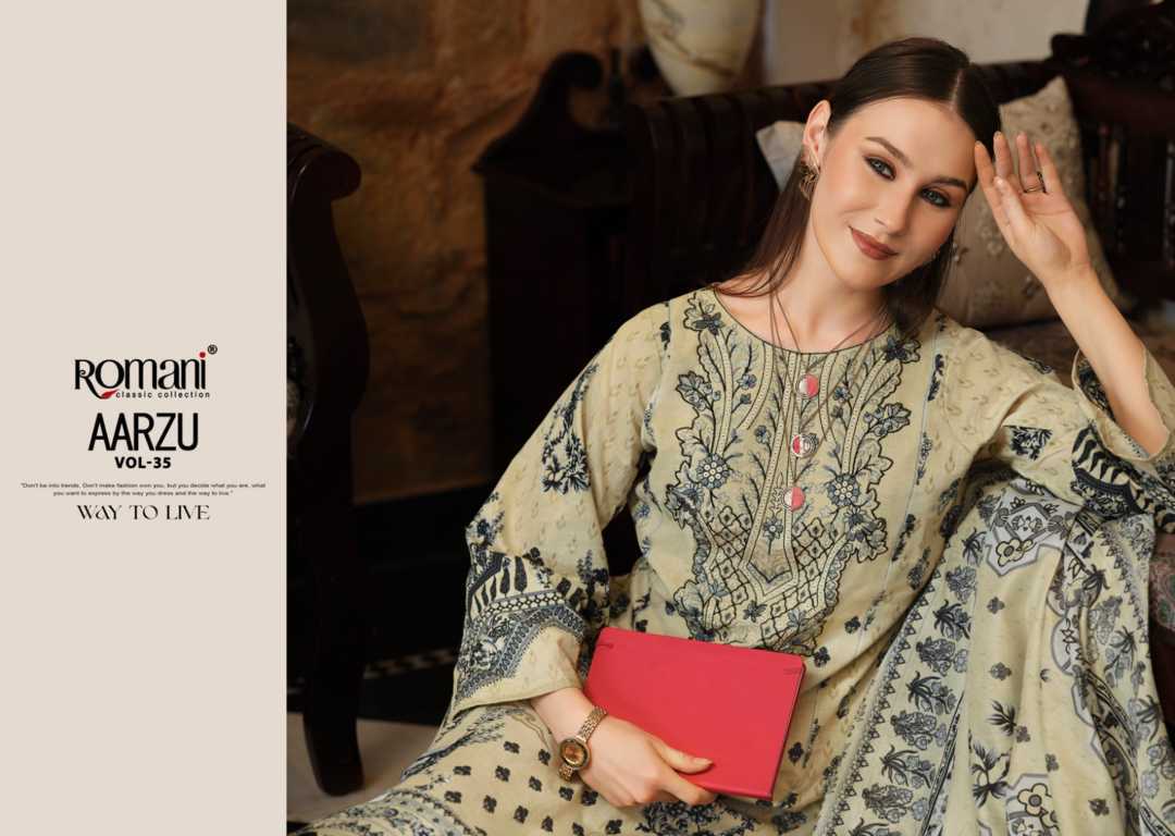 Romani Aarzu Vol 35 Cotton Salwar Suit Catalog 8 Pcs (2) Romani Aarzu Vol 35 Cotton Salwar Suit Catalog 8 Pcs - Image 3