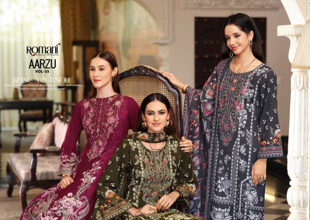 Romani Aarzu Vol 35 Cotton Salwar Suit Catalog 8 Pcs (8) Romani Aarzu Vol 35 Cotton Salwar Suit Catalog 8 Pcs - Image 9