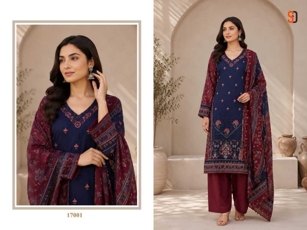 Shraddha Bin Saeed Lawn Collection Vol 17 Salwar Suit Catalog 6 Pcs (1) Shraddha Bin Saeed Lawn Collection Vol 17 Salwar Suit Catalog 6 Pcs - Image 2