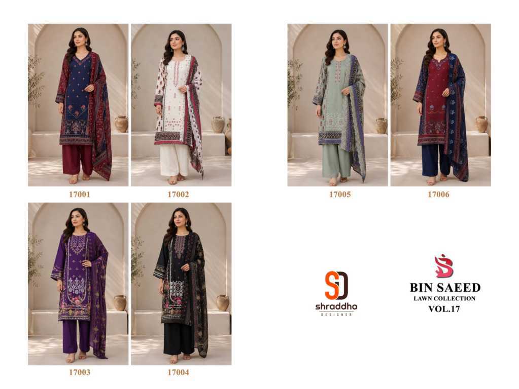 Shraddha Bin Saeed Lawn Collection Vol 17 Salwar Suit Catalog 6 Pcs (7) Shraddha Bin Saeed Lawn Collection Vol 17 Salwar Suit Catalog 6 Pcs - Image 8