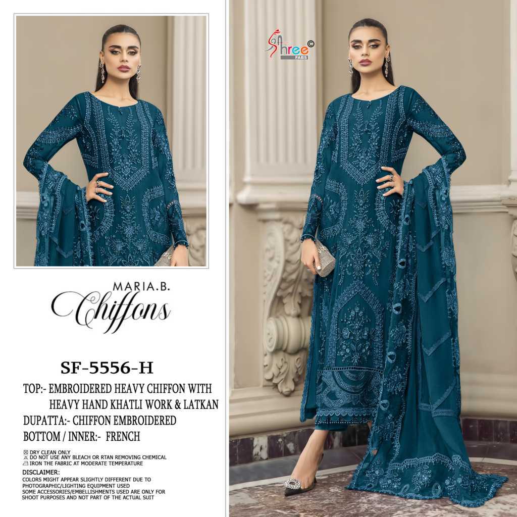 Shree Fabs Chiffons SF 5556 E-H Chiffon Salwar Suit Catalog 4 Pcs (3) Shree Fabs Chiffons SF 5556 E-H Chiffon Salwar Suit Catalog 4 Pcs - Image 4