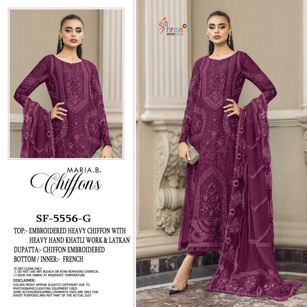 Shree Fabs Chiffons SF 5556 E-H Chiffon Salwar Suit Catalog 4 Pcs (4) Shree Fabs Chiffons SF 5556 E-H Chiffon Salwar Suit Catalog 4 Pcs - Image 5