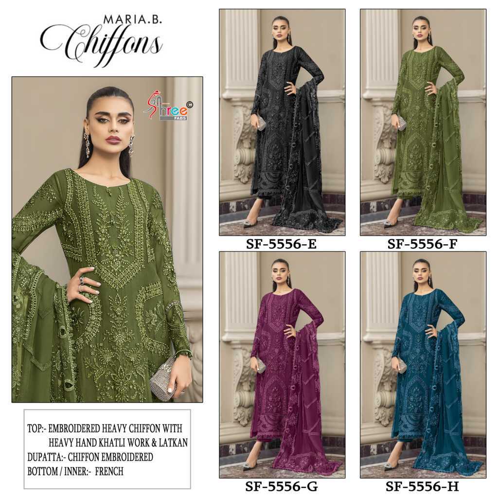 Shree Fabs Chiffons SF 5556 E-H Chiffon Salwar Suit Catalog 4 Pcs (5) Shree Fabs Chiffons SF 5556 E-H Chiffon Salwar Suit Catalog 4 Pcs - Image 6