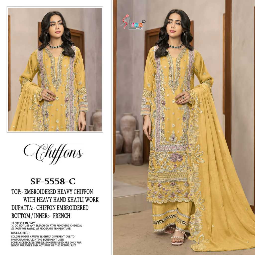 Shree Fabs Chiffons SF 5558 A-D Chiffon Salwar Suit Catalog 4 Pcs (1) Shree Fabs Chiffons SF 5558 A-D Chiffon Salwar Suit Catalog 4 Pcs - Image 2