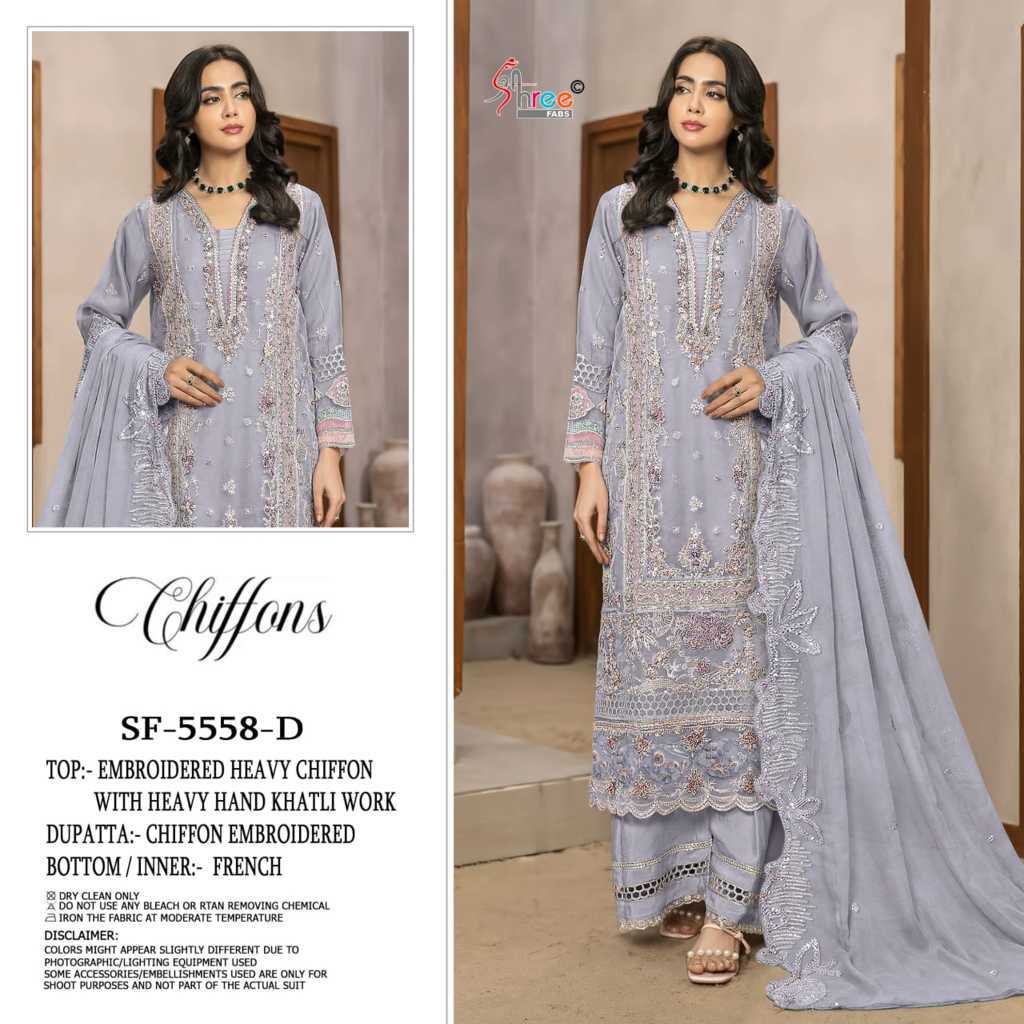 Shree Fabs Chiffons SF 5558 A-D Chiffon Salwar Suit Catalog 4 Pcs (2) Shree Fabs Chiffons SF 5558 A-D Chiffon Salwar Suit Catalog 4 Pcs - Image 3