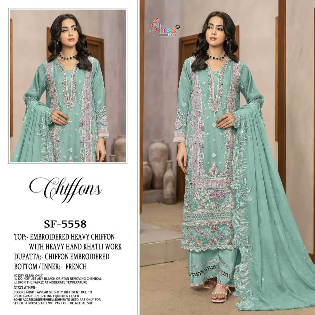 Shree Fabs Chiffons SF 5558 A-D Chiffon Salwar Suit Catalog 4 Pcs (3) Shree Fabs Chiffons SF 5558 A-D Chiffon Salwar Suit Catalog 4 Pcs - Image 4