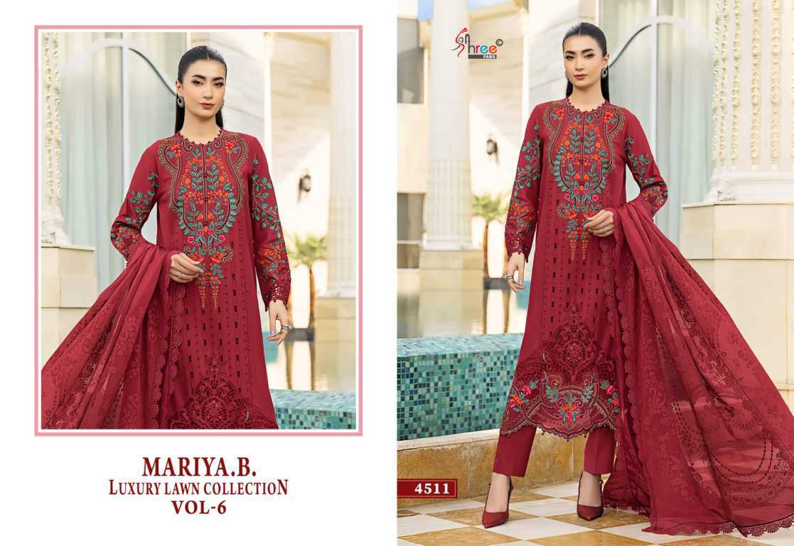 Shree Fabs Mariya B Luxury Lawn Collection Vol 6 Chiffon Cotton Salwar Suit Catalog 6 Pcs (4) Shree Fabs Mariya B Luxury Lawn Collection Vol 6 Chiffon Cotton Salwar Suit Catalog 6 Pcs - Image 5