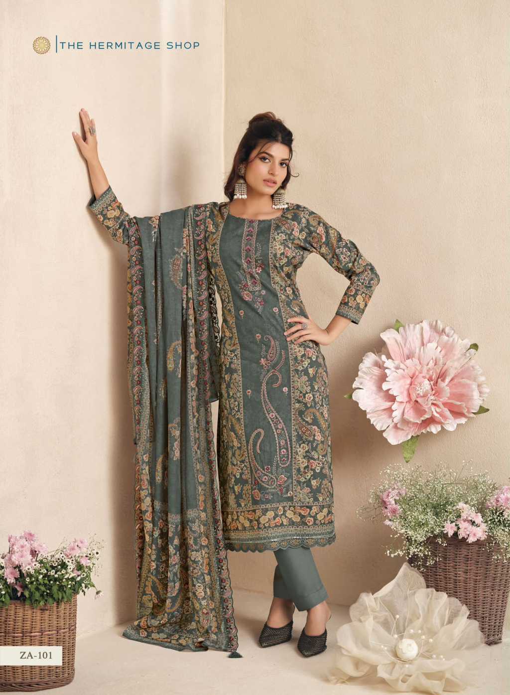 The Heritage Shop Zaira Cotton Salwar Suit Catalog 4 Pcs (12) The Heritage Shop Zaira Cotton Salwar Suit Catalog 4 Pcs - Image 13