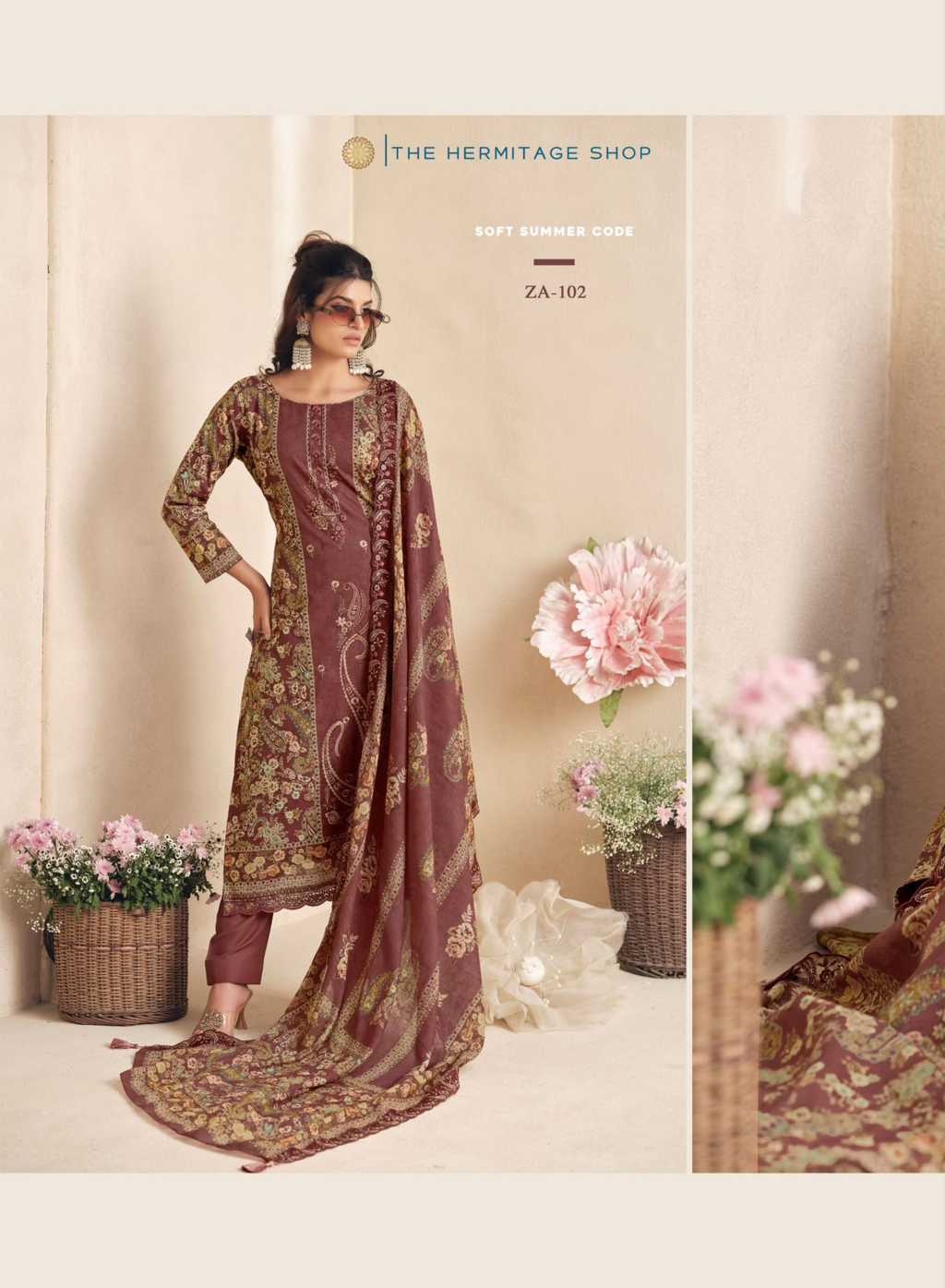 The Heritage Shop Zaira Cotton Salwar Suit Catalog 4 Pcs (5) The Heritage Shop Zaira Cotton Salwar Suit Catalog 4 Pcs - Image 6