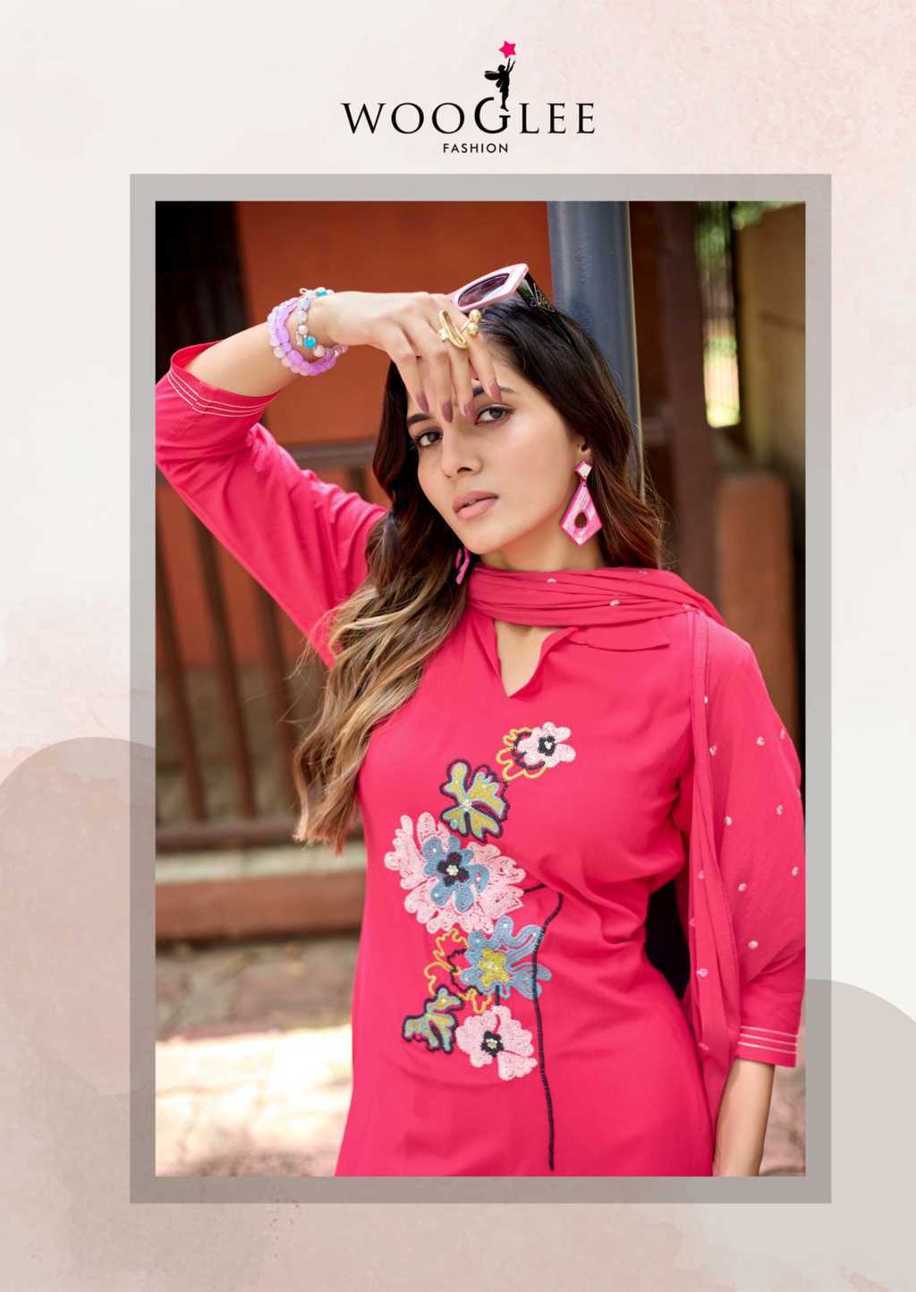 Wooglee Sanskriti Kurti with Dupatta Bottom Rayon Catalog 6 Pcs (1) Wooglee Sanskriti Kurti with Dupatta Bottom Rayon Catalog 6 Pcs - Image 2