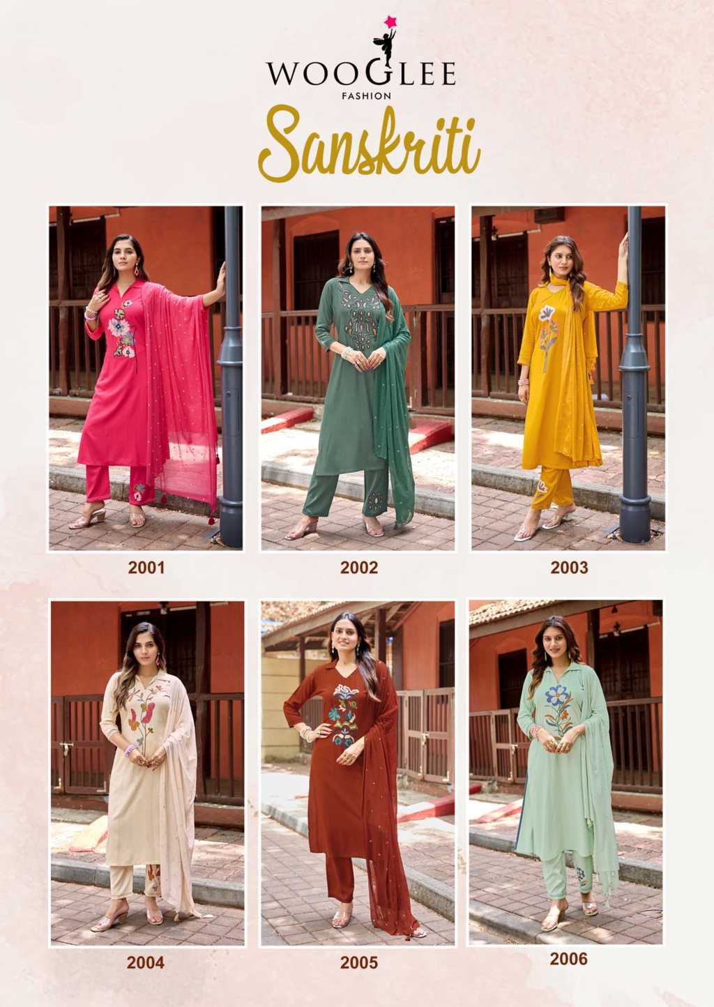 Wooglee Sanskriti Kurti with Dupatta Bottom Rayon Catalog 6 Pcs (11) Wooglee Sanskriti Kurti with Dupatta Bottom Rayon Catalog 6 Pcs - Image 12