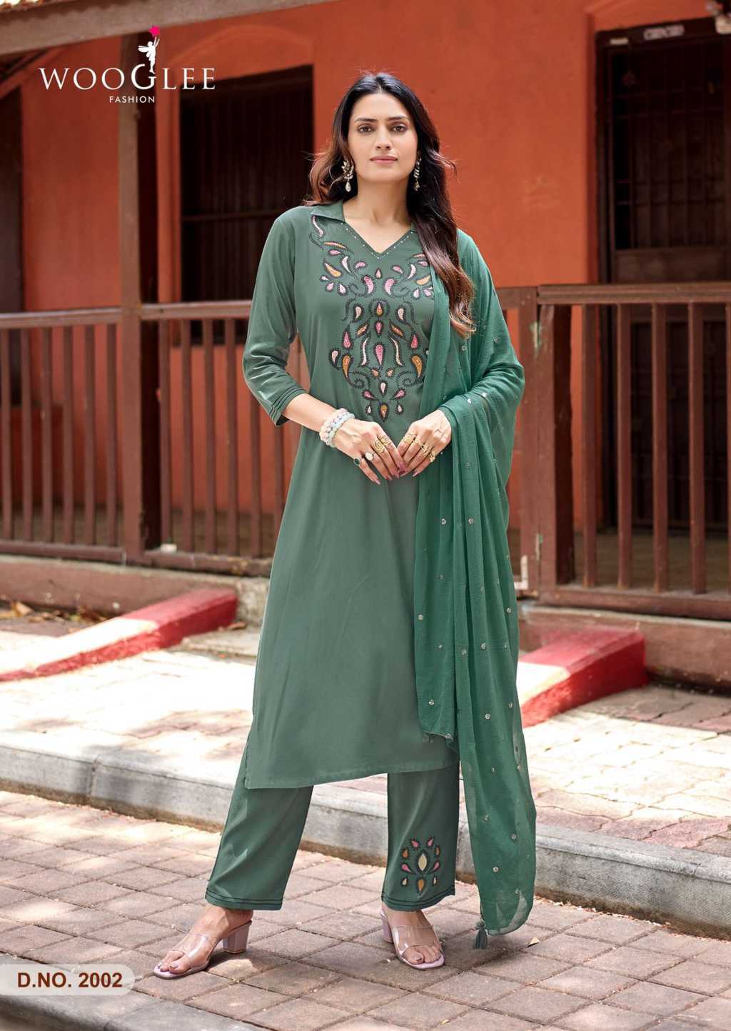 Wooglee Sanskriti Kurti with Dupatta Bottom Rayon Catalog 6 Pcs (3) Wooglee Sanskriti Kurti with Dupatta Bottom Rayon Catalog 6 Pcs - Image 4