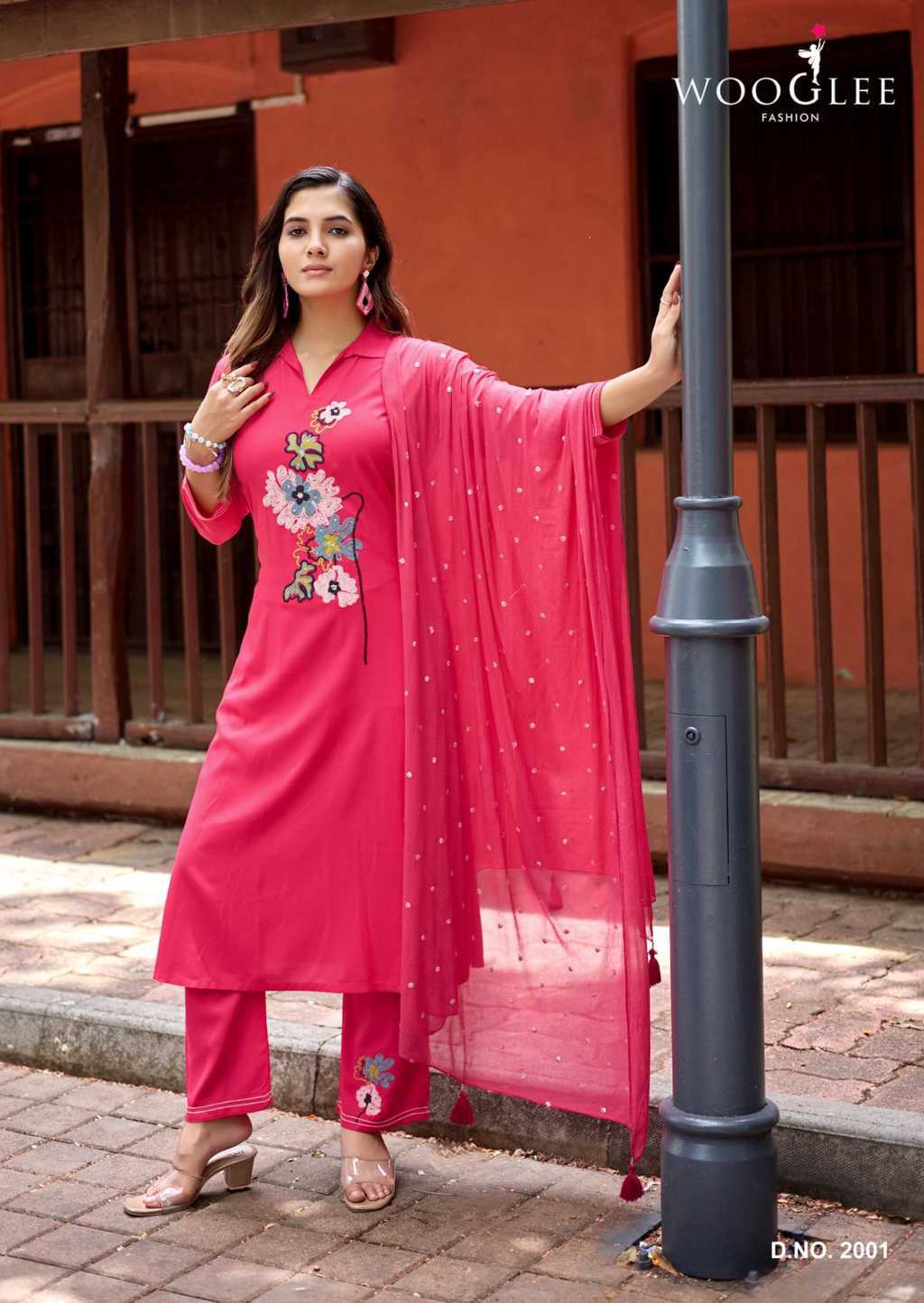 Wooglee Sanskriti Kurti with Dupatta Bottom Rayon Catalog 6 Pcs (4) Wooglee Sanskriti Kurti with Dupatta Bottom Rayon Catalog 6 Pcs - Image 5